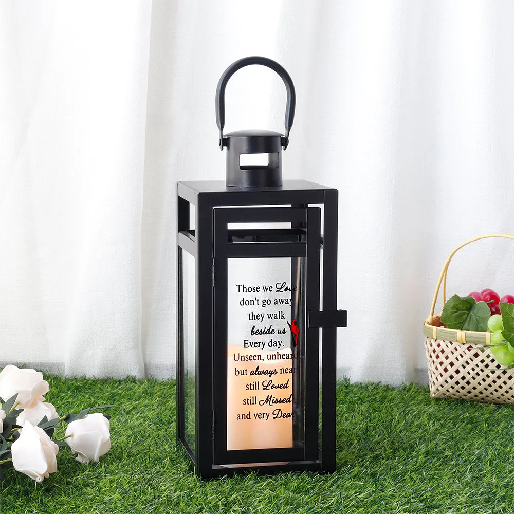 12''H Memorial Lantern  Indoor & Outdoor Use(Matte Black)