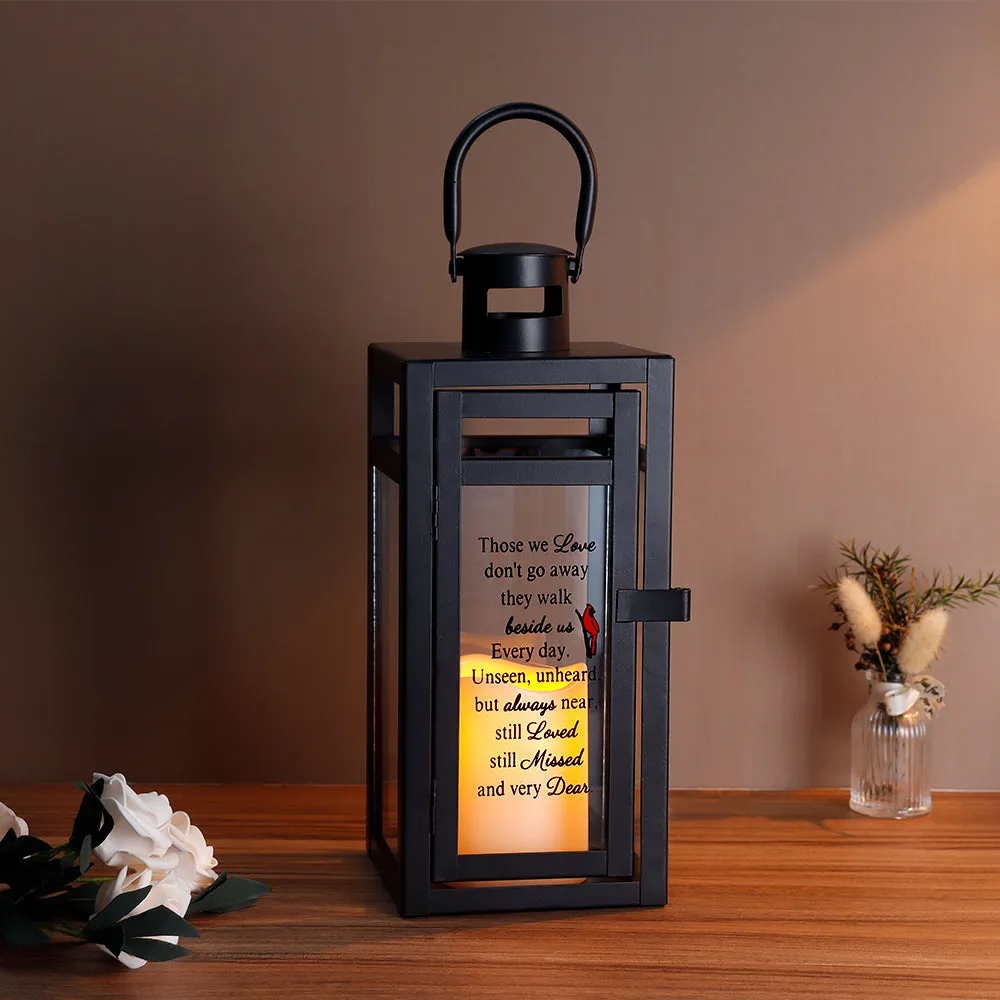 12''H Memorial Lantern  Indoor & Outdoor Use(Matte Black)