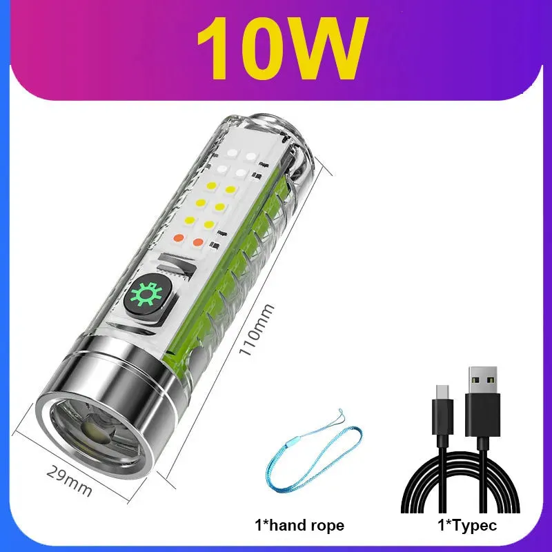 1600LUX Mini Keychain Torch Most Powerful LED Flashlight USB Rechargeable Flash Light High Power Flashlight Tactical Lantern