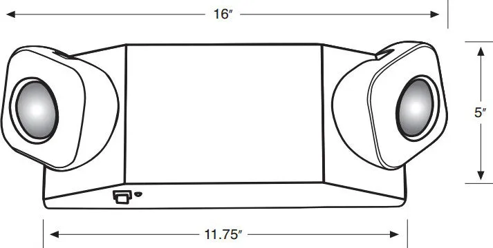 2 Head Emergency Fixture MR16 type White/Black Housing, 120/277V