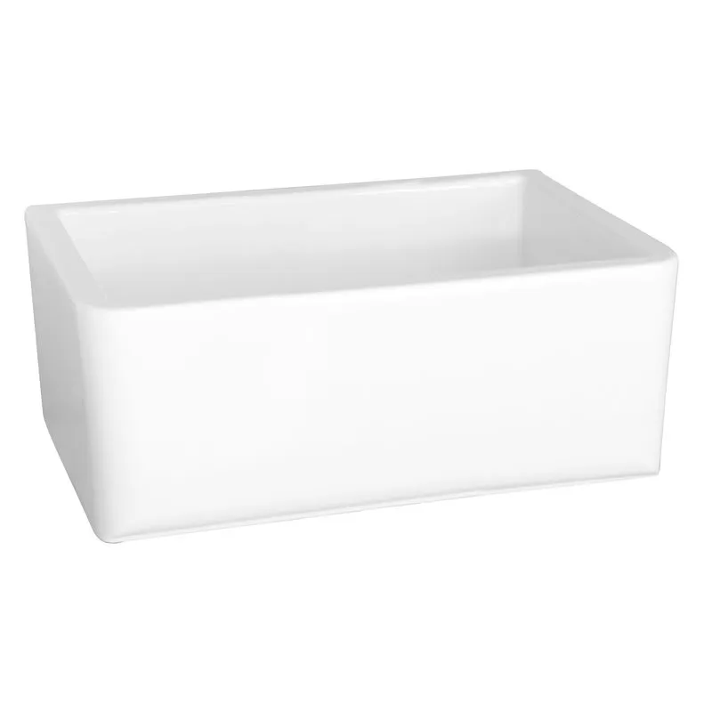 23.38" Fireclay Single-Basin Farmhouse Apron Kitchen Sink in Gloss White (23.38" x 18.75" x 8.75")