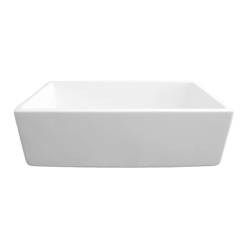 33" Fireclay Single-Basin Farmhouse Apron Kitchen Sink in Gloss White (33" x 17.63" x 10")