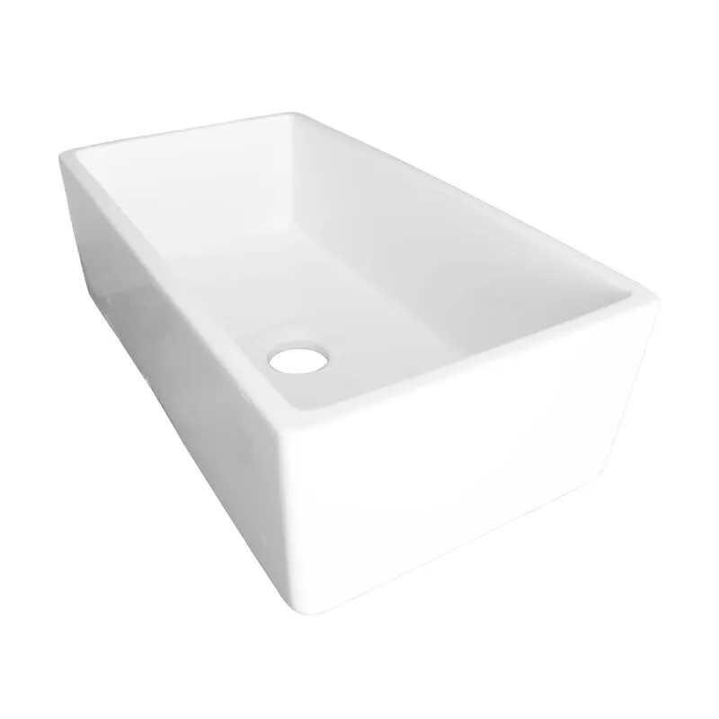 33" Fireclay Single-Basin Farmhouse Apron Kitchen Sink in Gloss White (33" x 17.63" x 10")