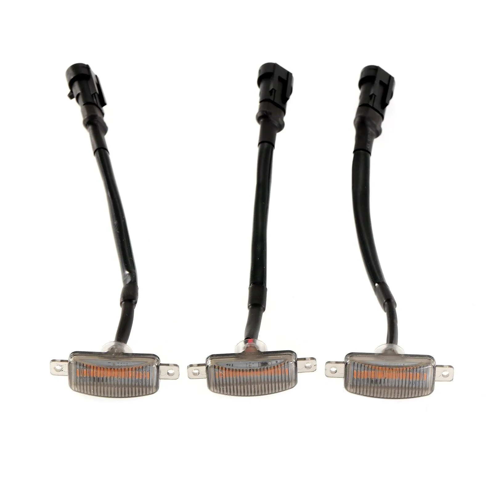 (3pcs/set)  LED Front Grille Lights Raptor Style Amber Light Universal Car Modification (Amber shell/ Smoked shell）