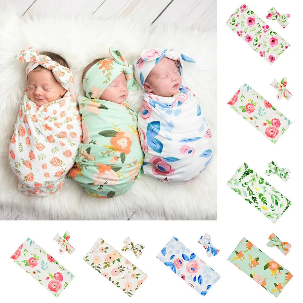 Bamboo Cotton Swaddle With head piece