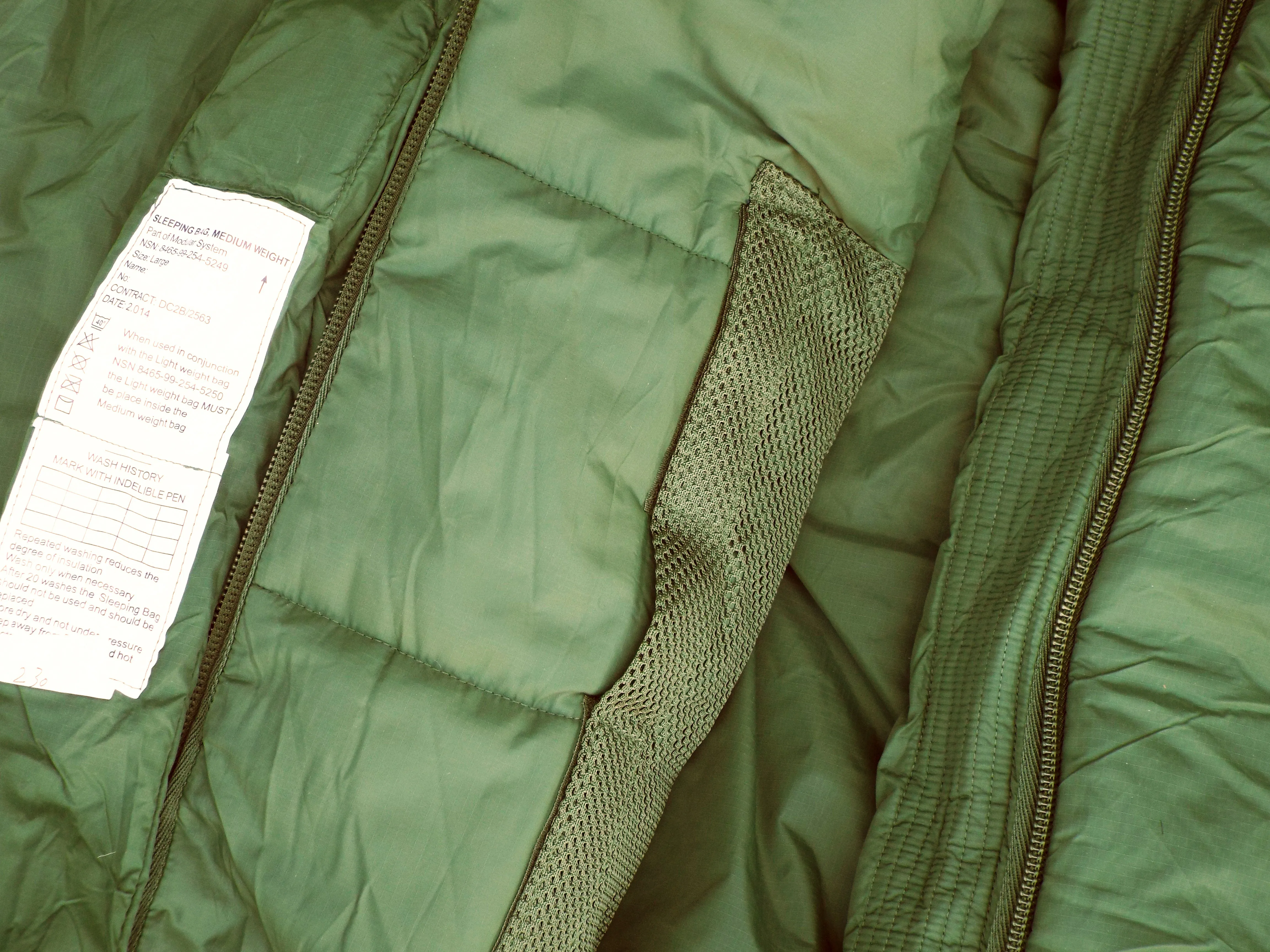 British Modular Military Sleeping Bag - current issue - Medium Weight Component - Grade 1