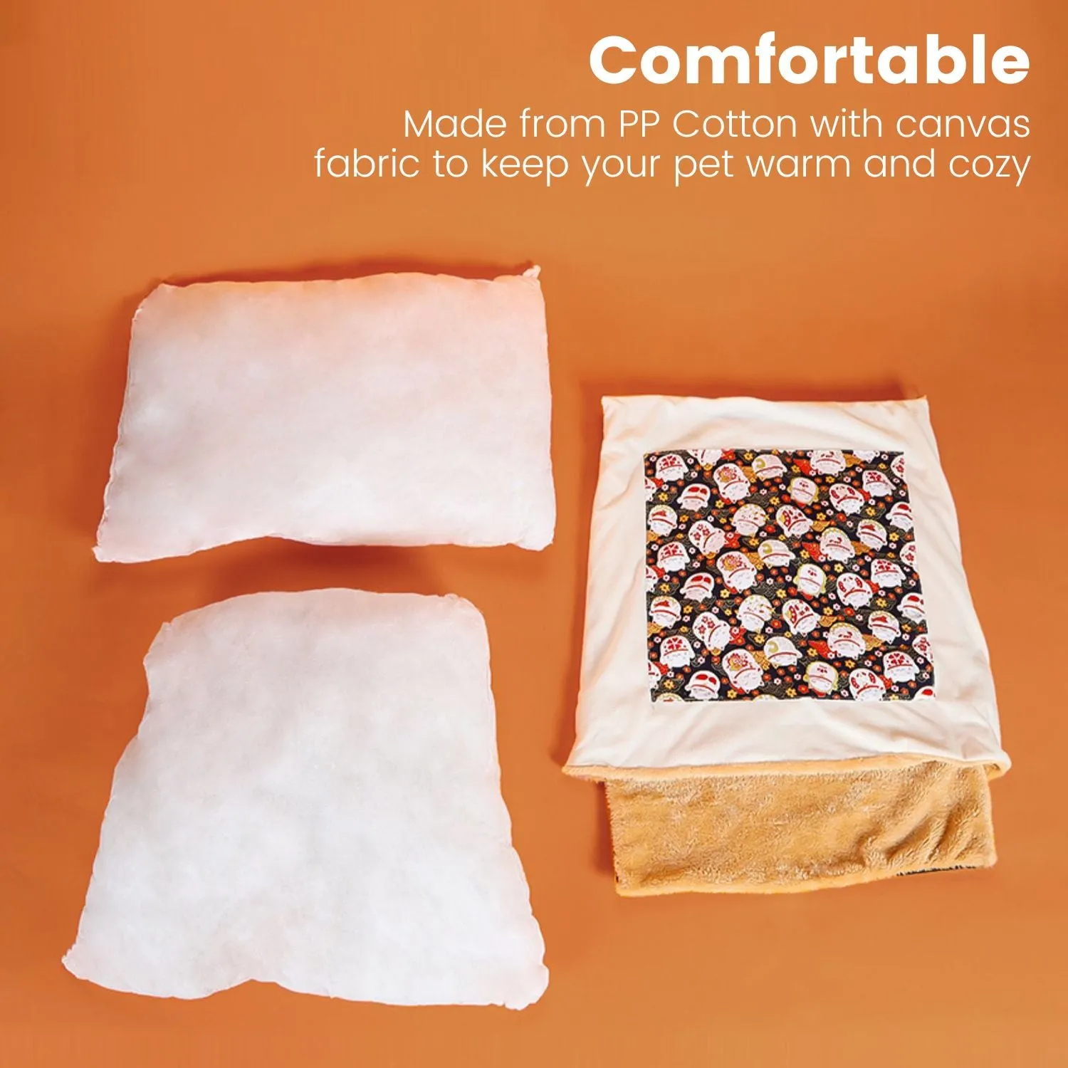 Cozy Pet Sleeping Bag with Pillow, Washable, Large - Floofi