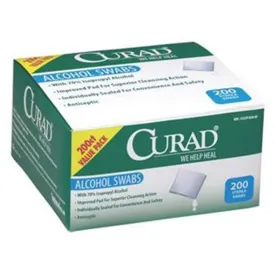 Curad Alcohol Swabs 1" x 1", 2-ply with 70% Isopropyl Alcohol