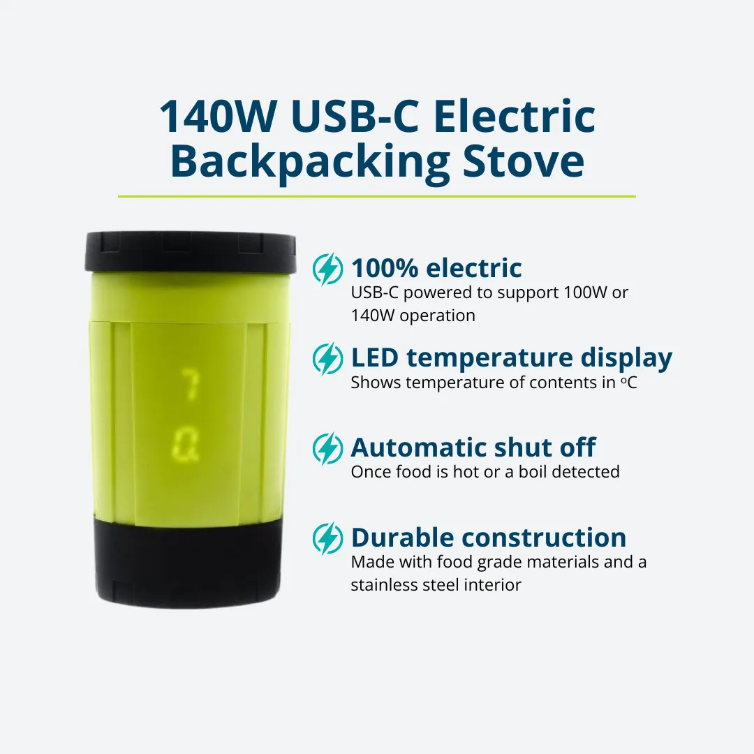 EcoSimmer 140W Electric Backpacking Stove