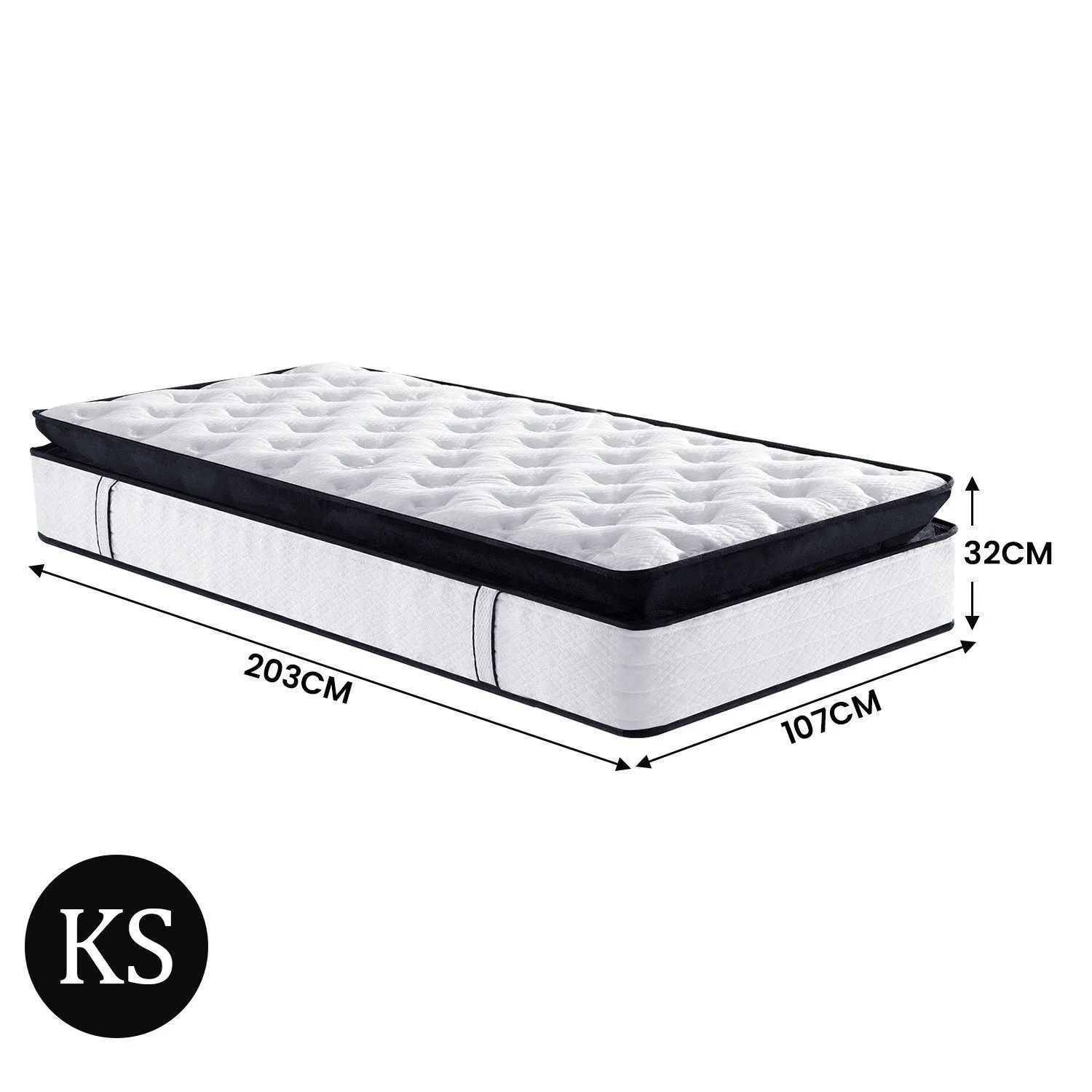 Euro Top Pocket Spring King Single Mattress, 32cm