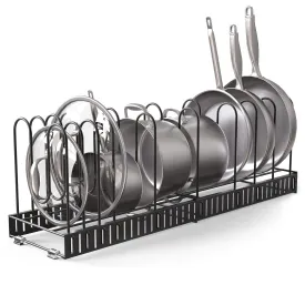 Expandable Pot Rack Organizer With 4 Diy Storage Positions, Length Adjustable And Max