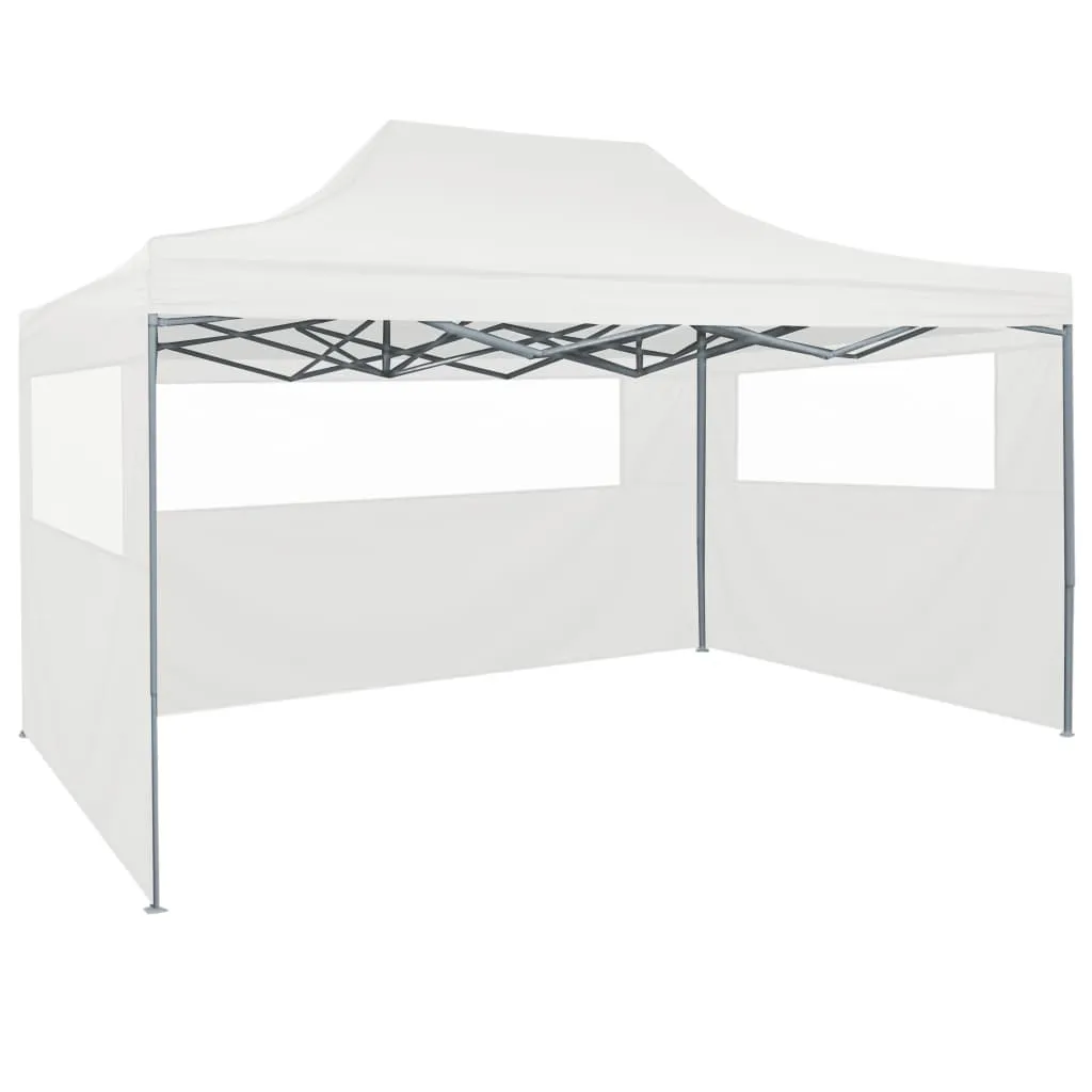 Foldable Party Tent with 4 Sidewalls 3x4.5 m White