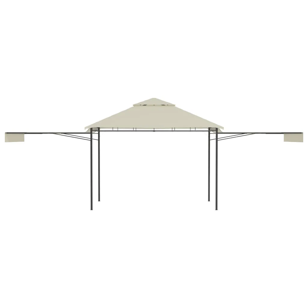 Gazebo with Double Extended Roofs 3x3x2.75 m Cream 180 g/m²