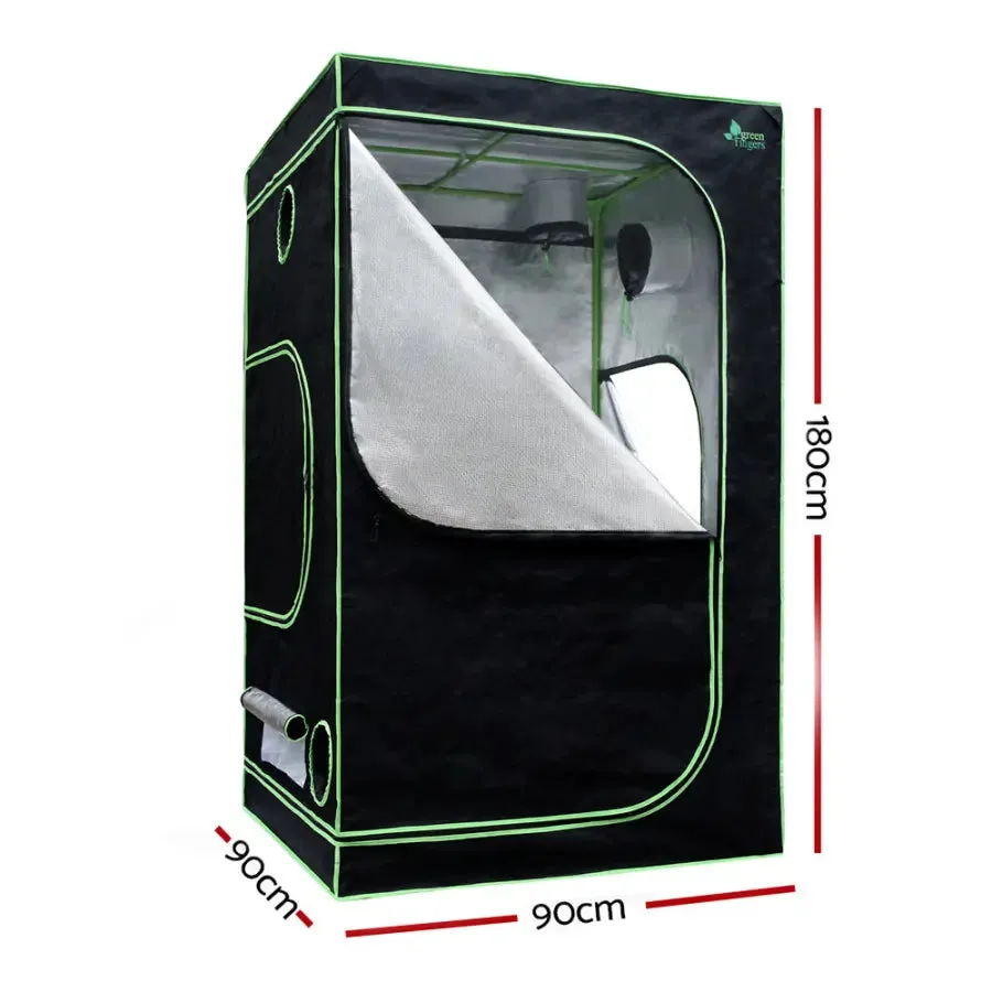 Green Fingers Grow Tent Kits 1680D Oxford 0.9MX0.9MX1.8M Hydroponics Grow System