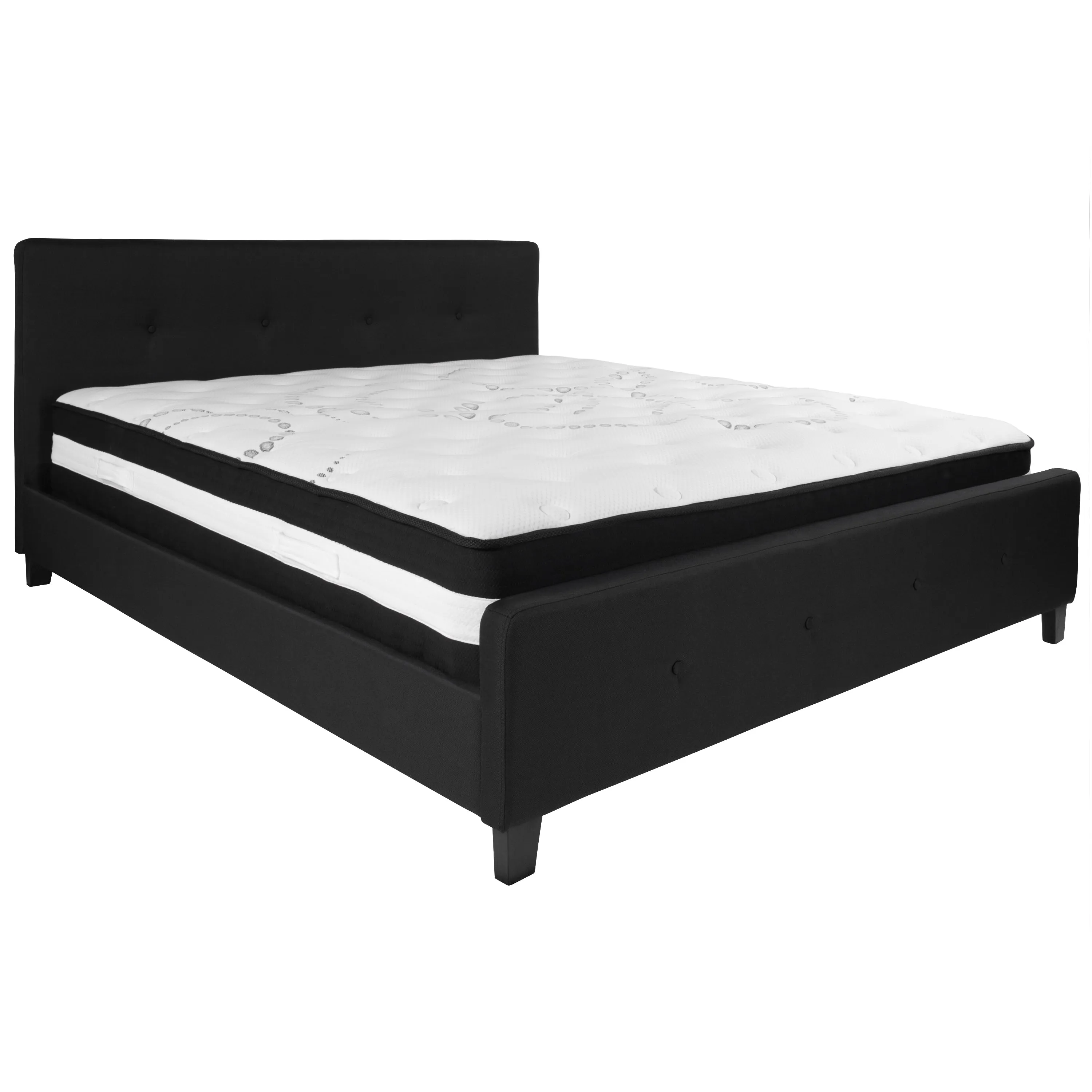 King Platform Bed Set-Black HG-BM-24-GG