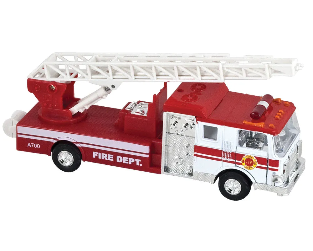 Lights & Sounds Fire Truck Pullback - White