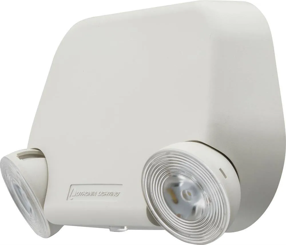 Lithonia Emergency Lighting Unit, Low Profile, Dual Heads, White Housing, 120/277V