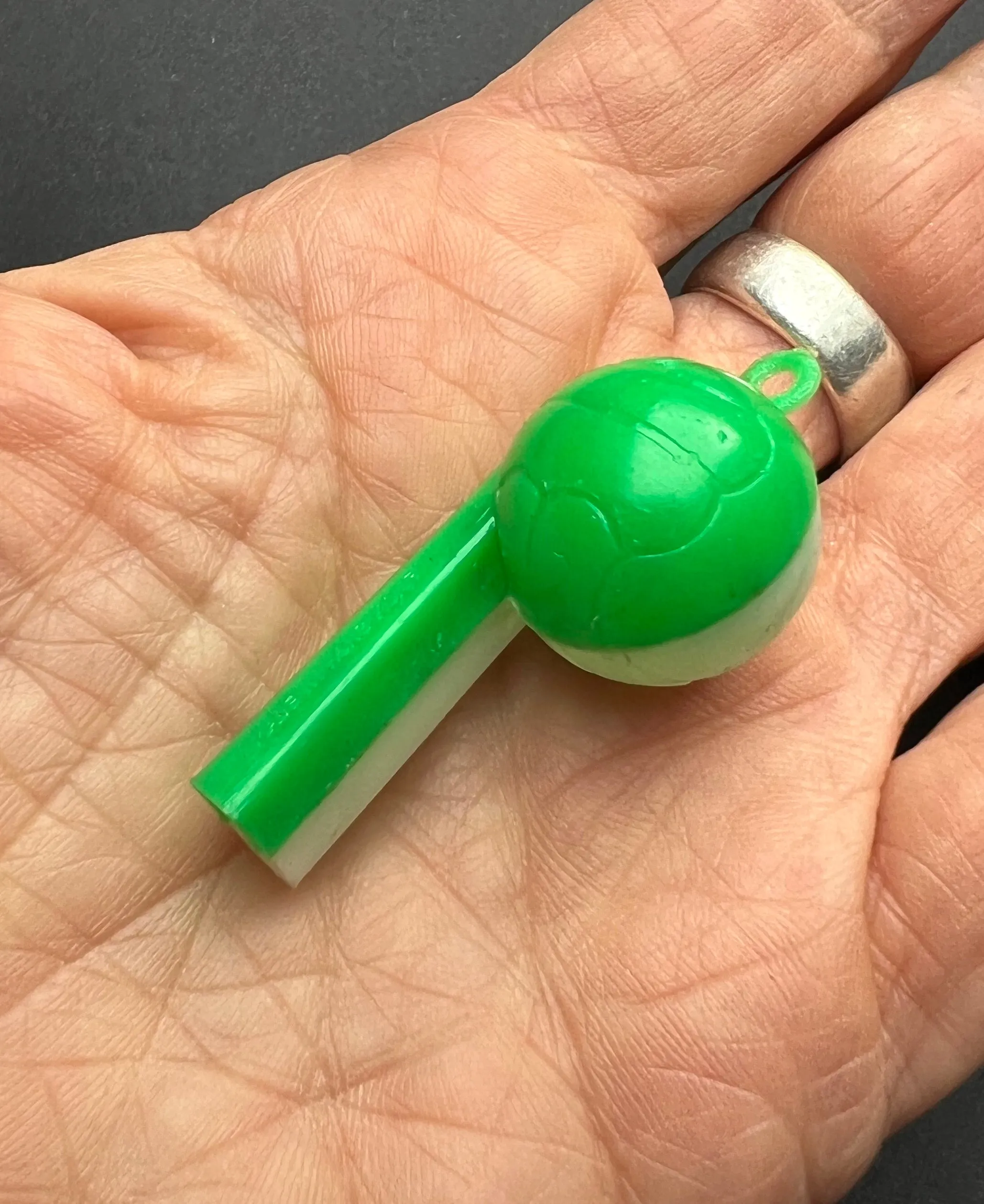 Loud Football Shaped Plastic Whistles - Made in Hong Kong