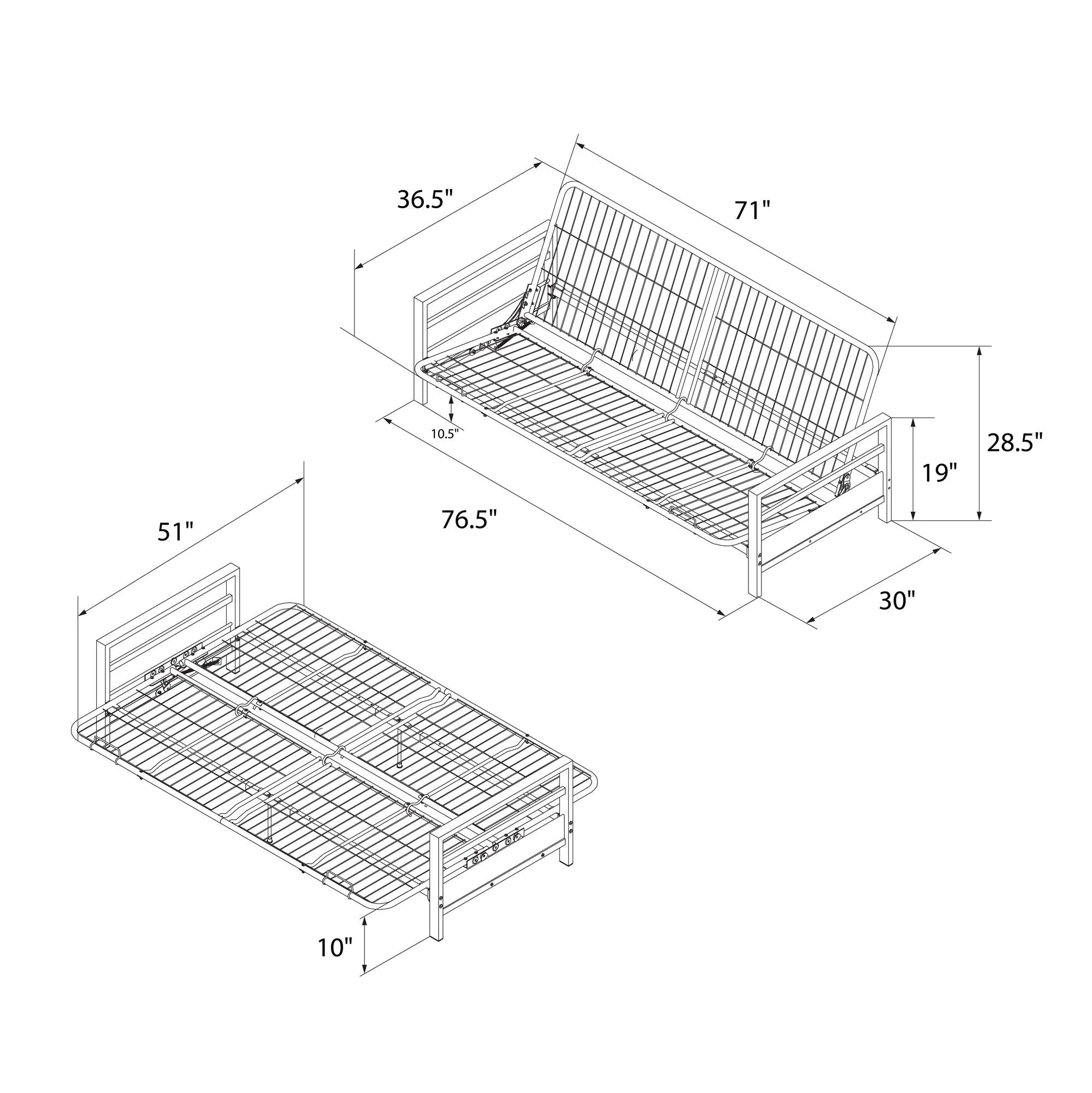 Miles Metal Futon Frame