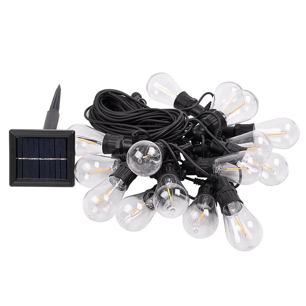 Outdoor String Light with Bulbs 48 ft Light Sensor Control