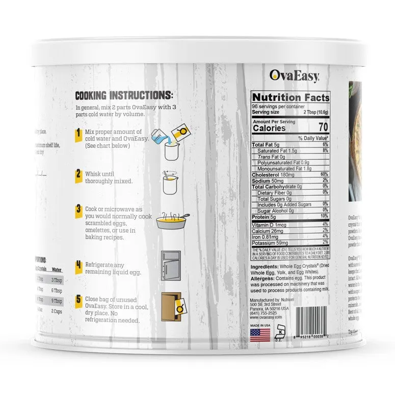 Ova Easy Eggs 36 oz #10 Can - 96 Servings