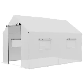 Polyethylene Walk-in Polytunnel Greenhouse, 2 x 3(m), White