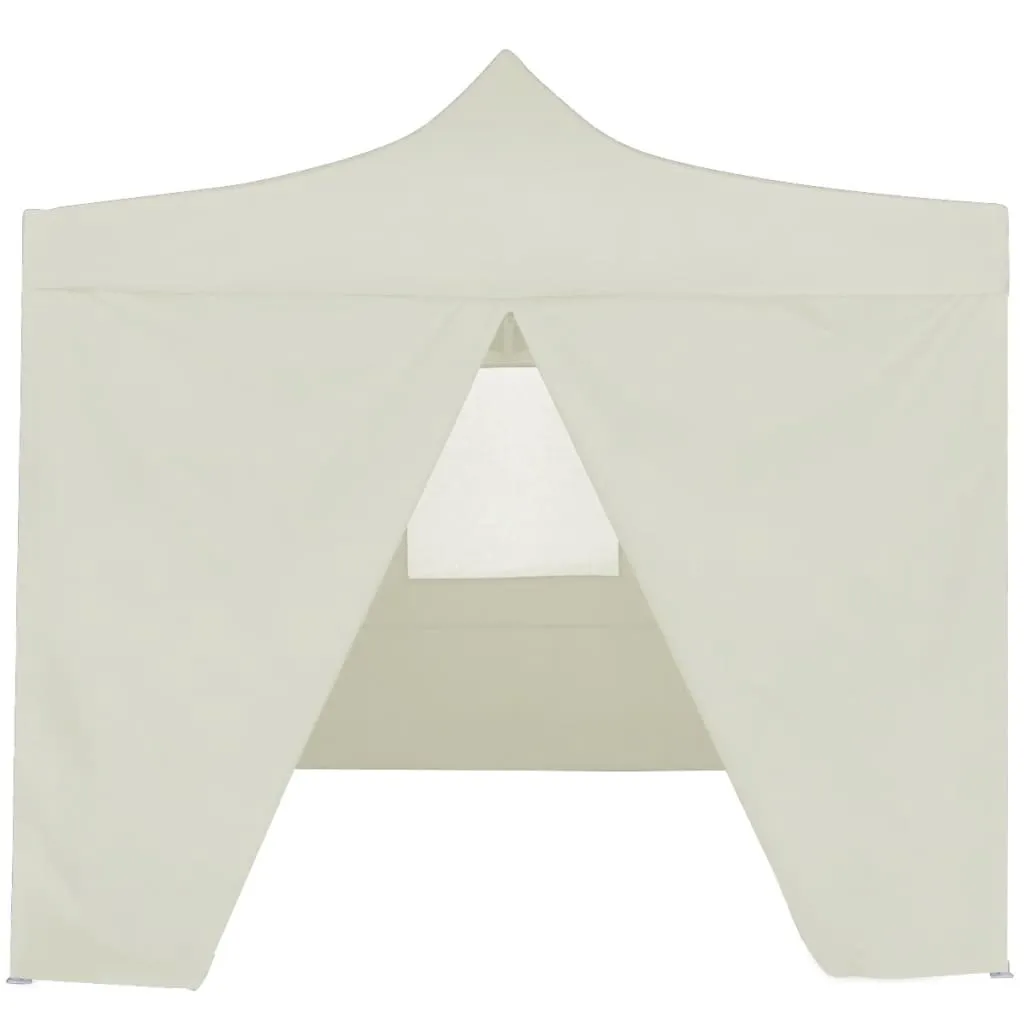 Professional Folding Party Tent with 4 Sidewalls 2x2 m Steel Cream