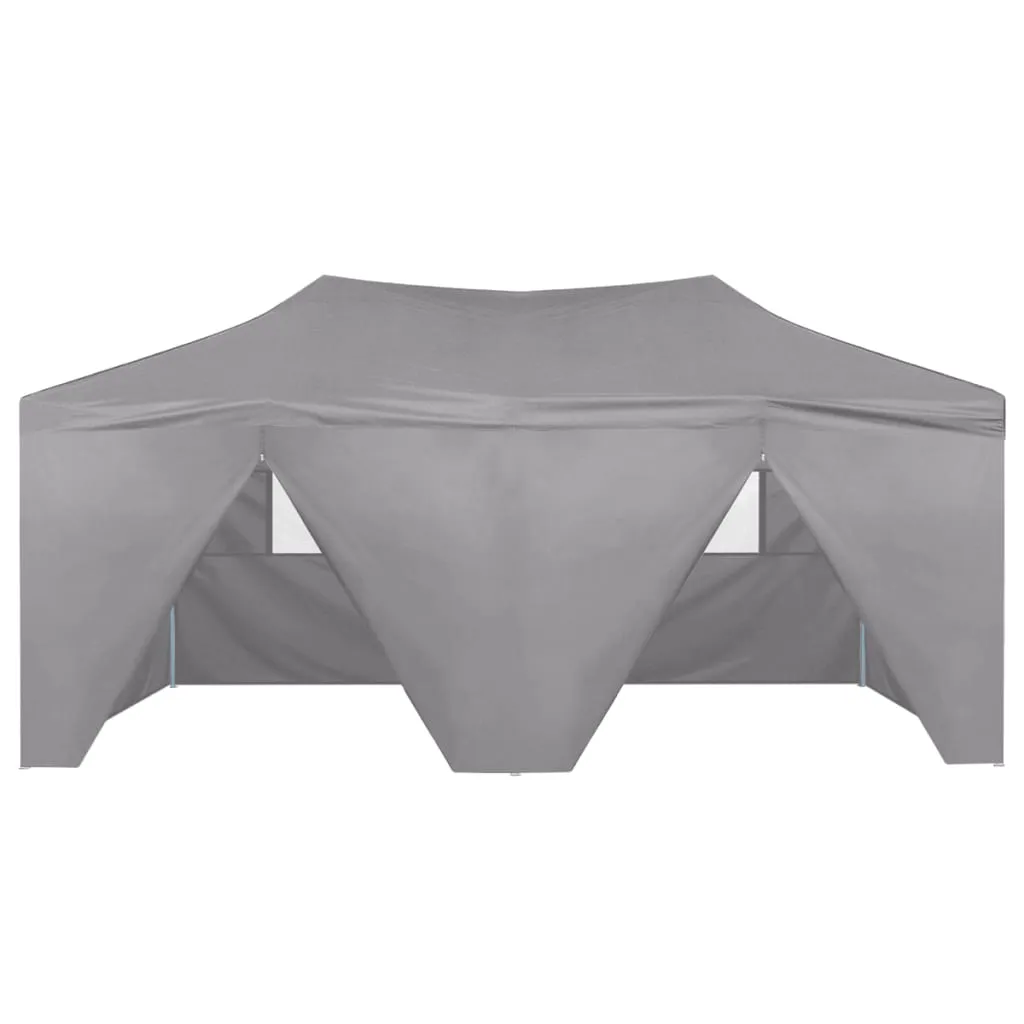 Professional Folding Party Tent with 4 Sidewalls 3x6 m Steel Anthracite