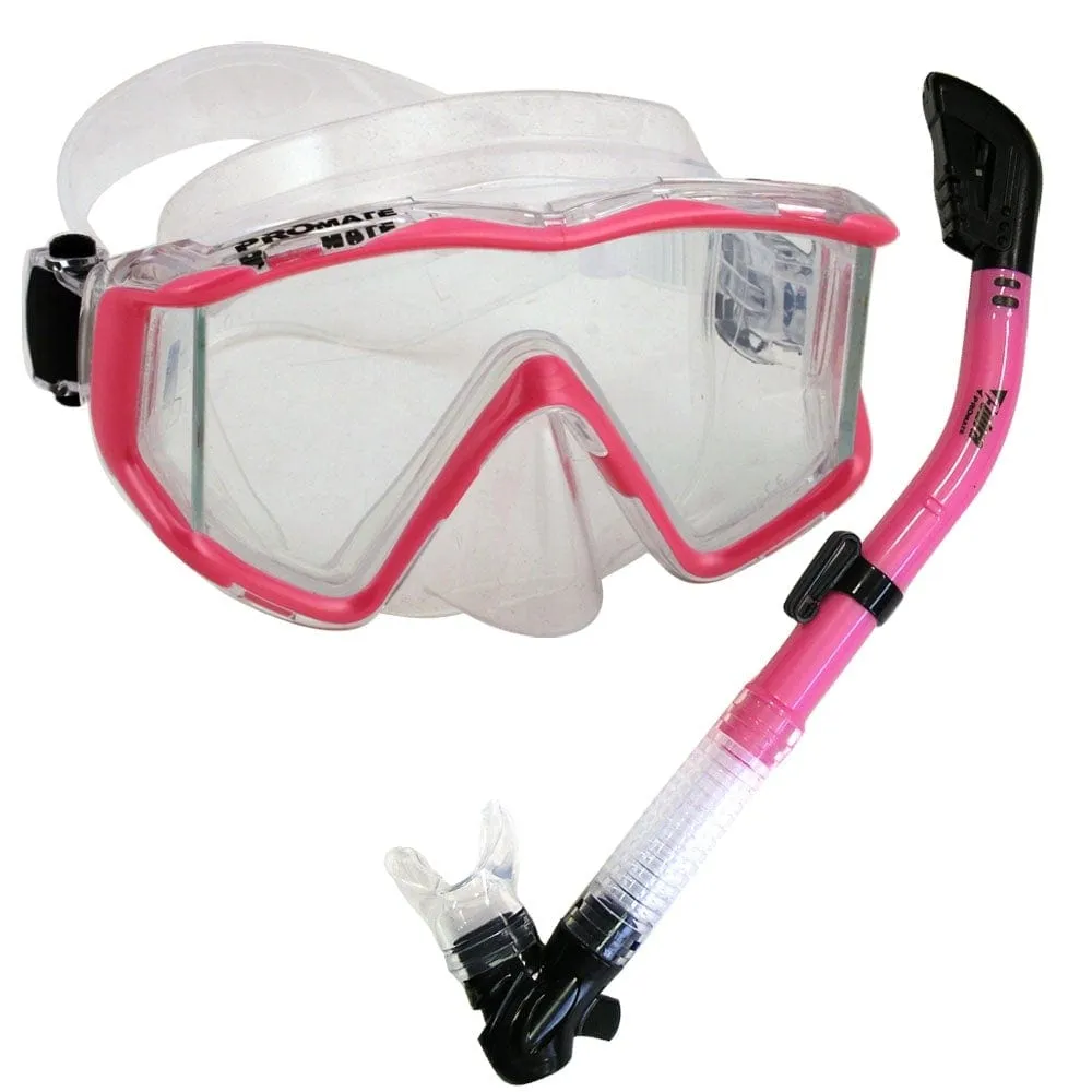 Snorkeling Scuba Dive Side-View Edgeless Mask Dry Snorkel Set - SCS0028