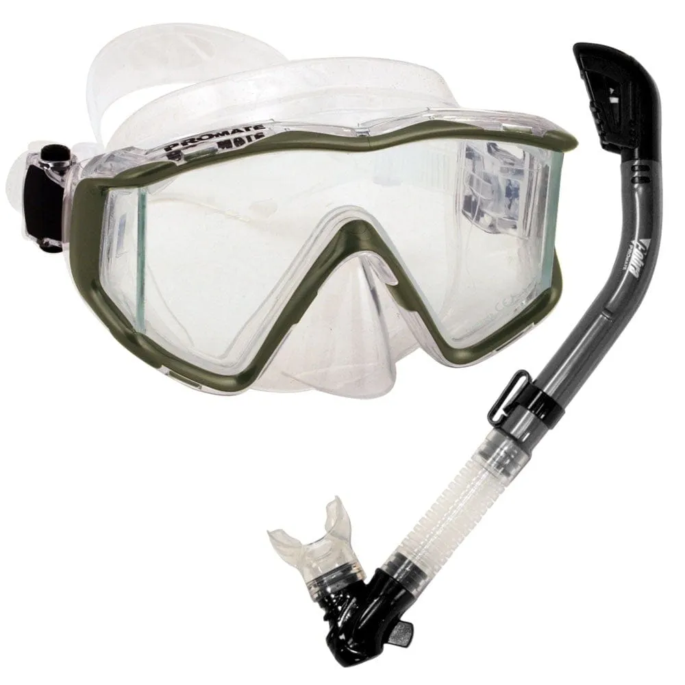 Snorkeling Scuba Dive Side-View Edgeless Mask Dry Snorkel Set - SCS0028