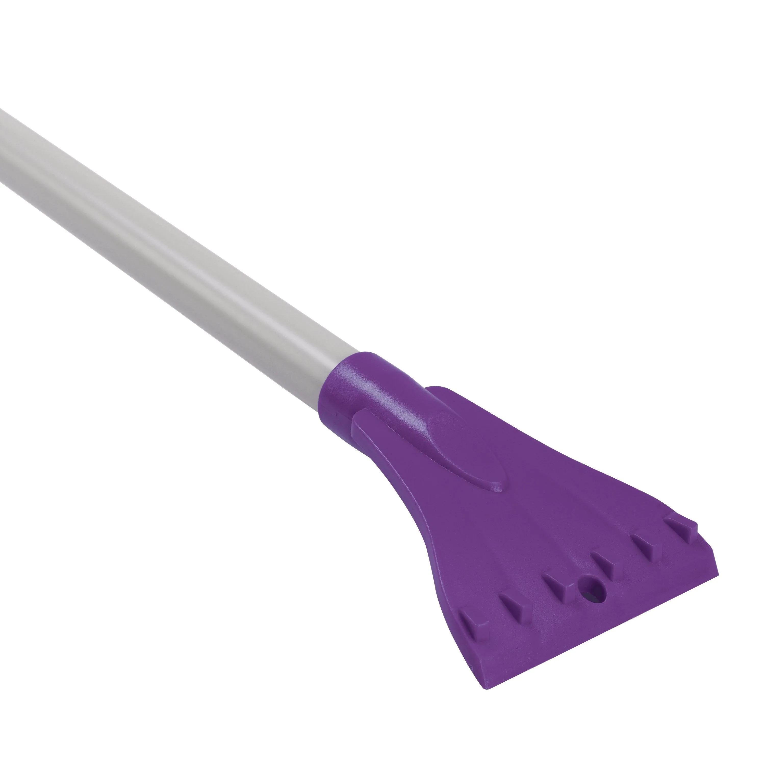 Snow Joe SJBLZD-LED-PRP 4-In-1 Telescoping Snow Broom   Ice Scraper | 18-Inch Foam Head | Headlights (Purple)