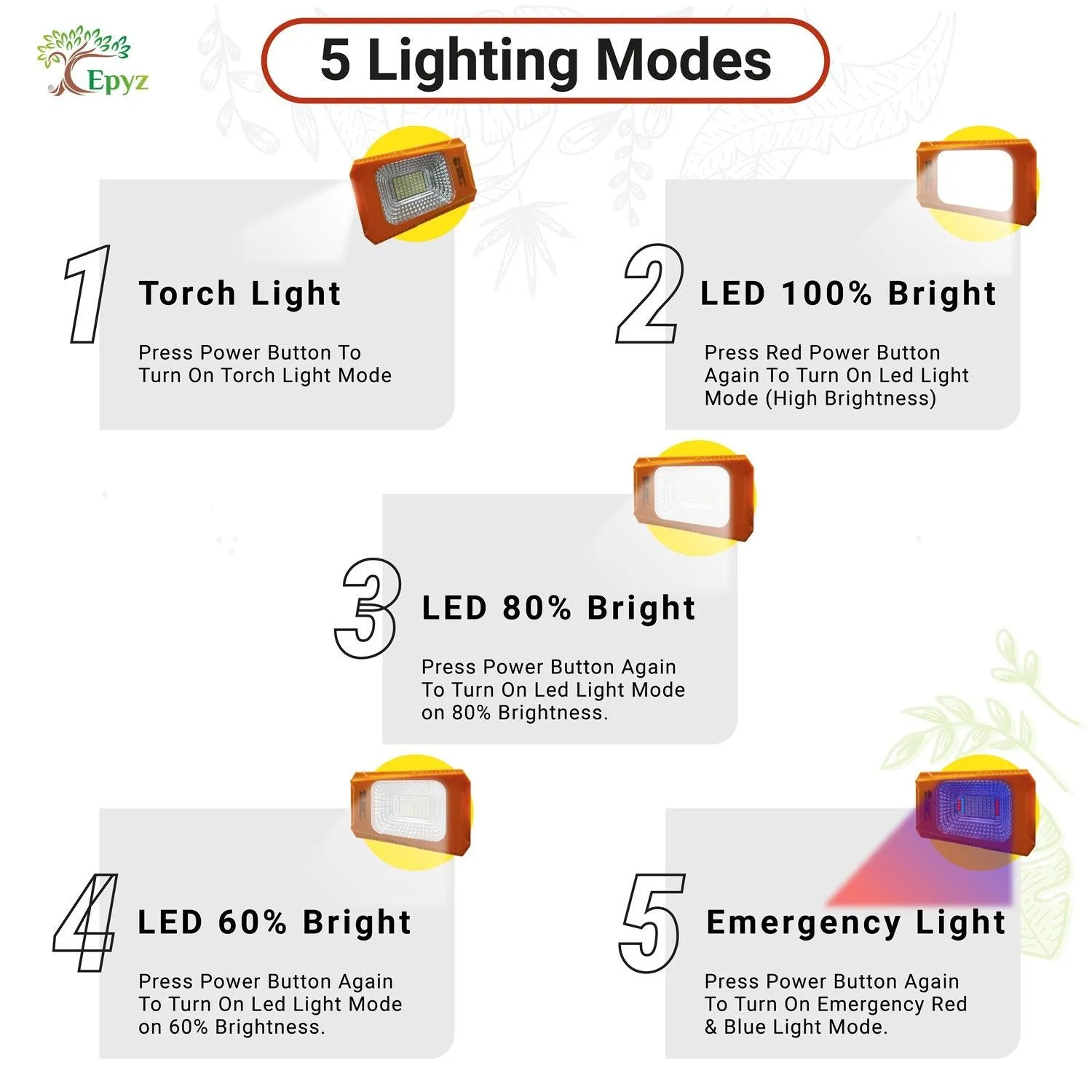 Solar Emergency Light Rechargeable LED Torch - Solar For nature