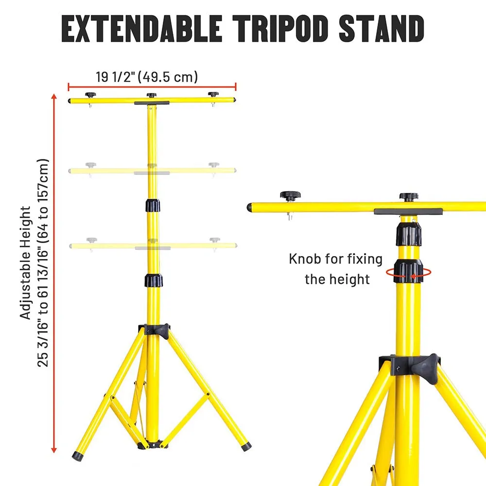 TheLAShop Adjustable Flood Light Fixture Tripod Stand with T Bar