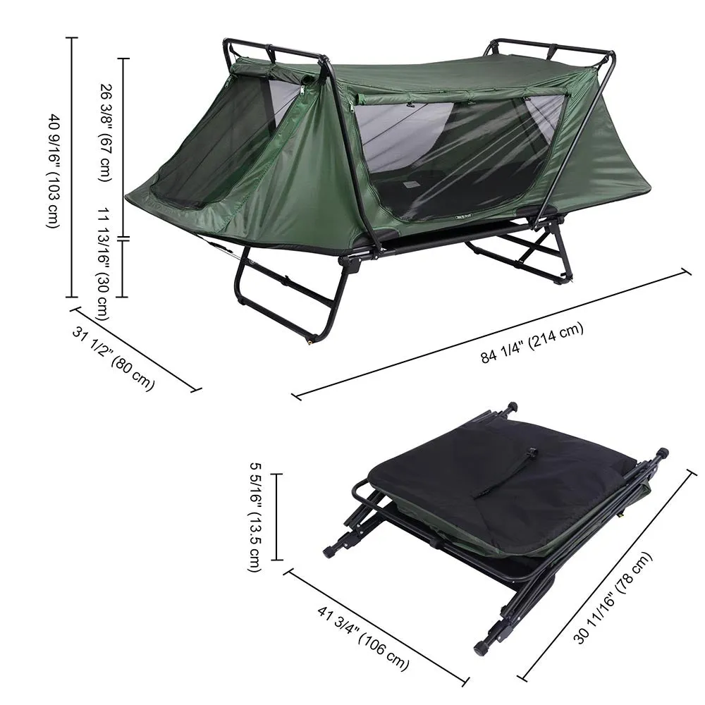 TheLAShop Single Cot Tent Camping Bed Tent Rain Fly Green