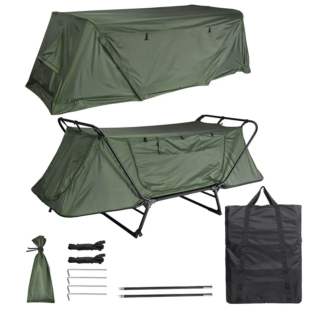 TheLAShop Single Cot Tent Camping Bed Tent Rain Fly Green