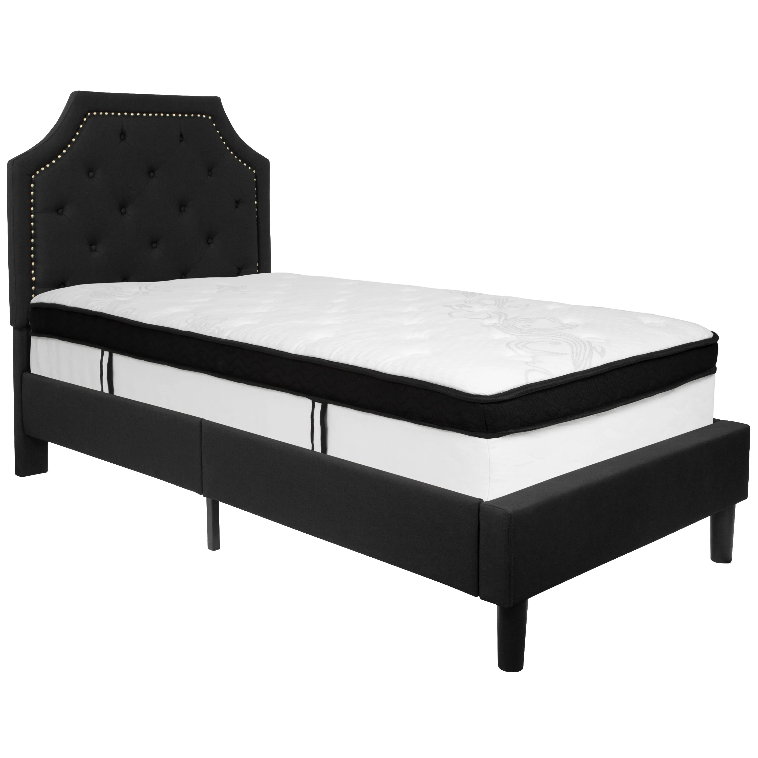 Twin Platform Bed Set-Black SL-BMF-5-GG