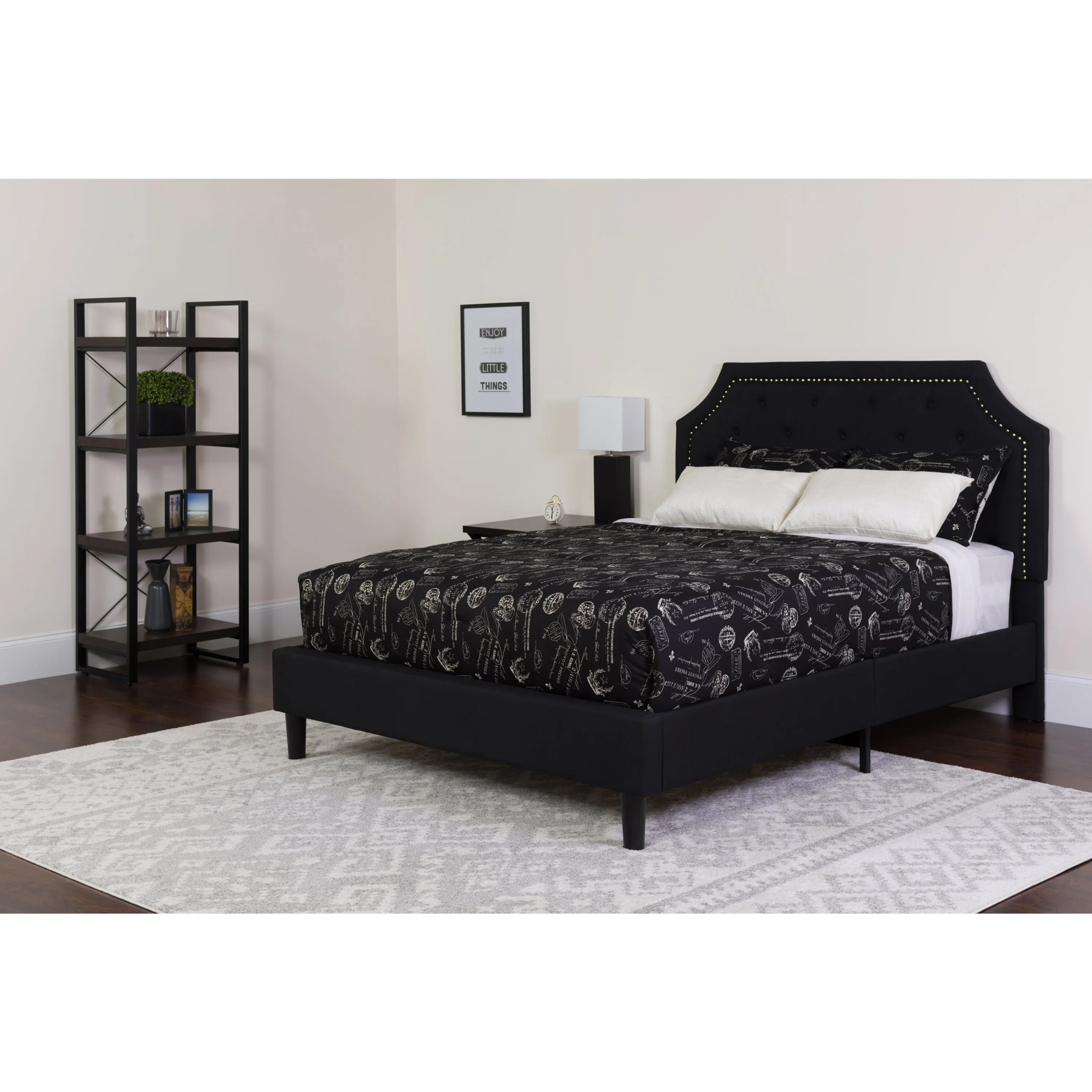 Twin Platform Bed Set-Black SL-BMF-5-GG